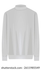 Grey roll neck shirt. vector illustration