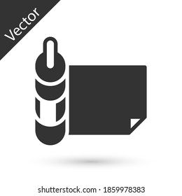 Grey Roll of paper icon isolated on white background. Vector.