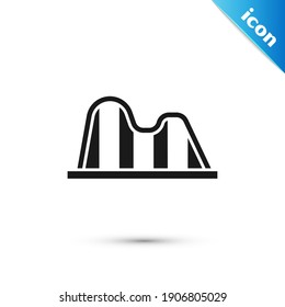 Grey Roller coaster icon isolated on white background. Amusement park. Childrens entertainment playground, recreation park.  Vector