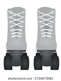 Patins de rodas cinzas. ilustração vetorial