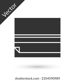 Grey Rolling paper icon isolated on white background.  Vector Illustration