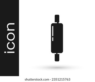 Grey Rolling pin icon isolated on white background.  Vector Illustration