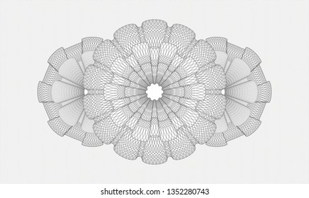 Grey rosette. Linear Illustration.