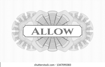 Grey rosette. Linear Illustration. with text Allow inside