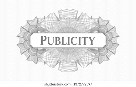 Grey rosette. Linear Illustration. with text Publicity inside