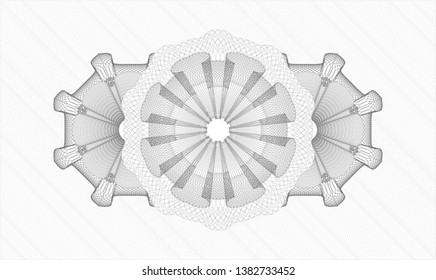 Grey rosette. Linear Illustration. Vector. Detailed.