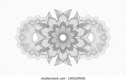 Grey rosette. Linear Illustration. Vector. Detailed.