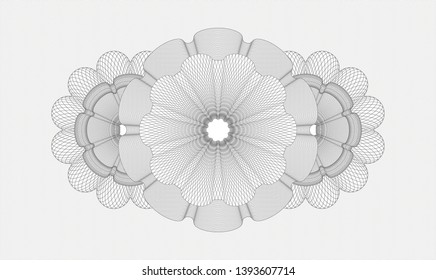Grey rosette. Linear Illustration. Vector. Detailed.