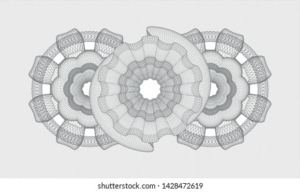 Grey rosette. Linear Illustration. Vector. Detailed.