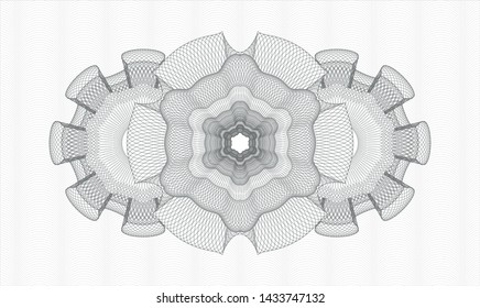 Grey rosette. Linear Illustration. Vector. Detailed.