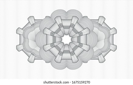 Grey rosette. Linear Illustration. Vector. Detailed.