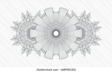 Grey rosette. Linear Illustration. Vector. Detailed.