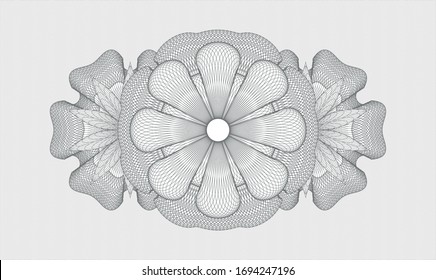 Grey rosette. Linear Illustration. Vector. Detailed.