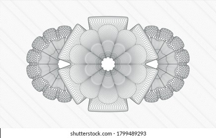 Grey rosette. Linear Illustration. Vector. Detailed 