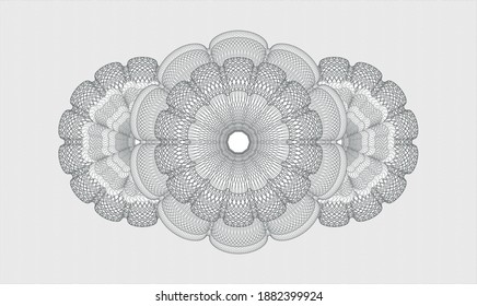 Grey rosette. Linear Illustration. Vector. Detailed 