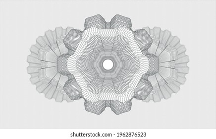 Grey rosette. Linear Illustration. Vector. Detailed 