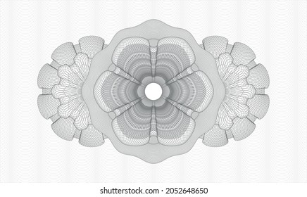 Grey rosette. Linear Illustration. Vector. Detailed 