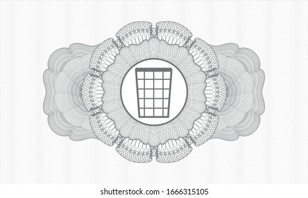Graurosette. Lineare Illustration. mit einem Korbkorbsymbol