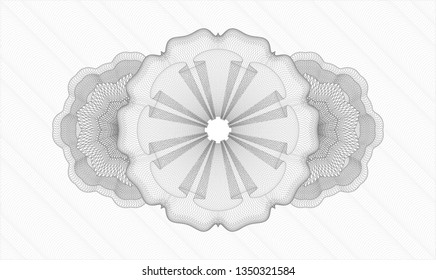 Grey rosette or money style emblem