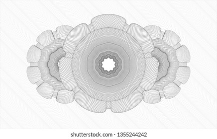 Grey rosette or money style emblem