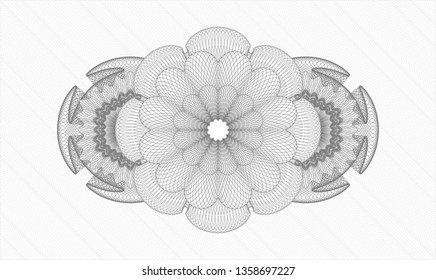 Grey rosette or money style emblem