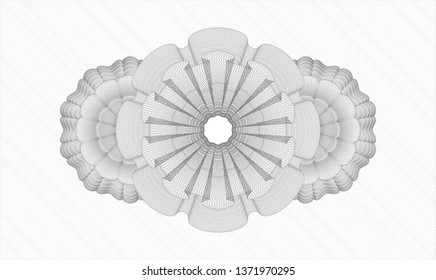 Grey rosette or money style emblem