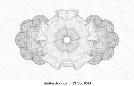 Grey rosette or money style emblem
