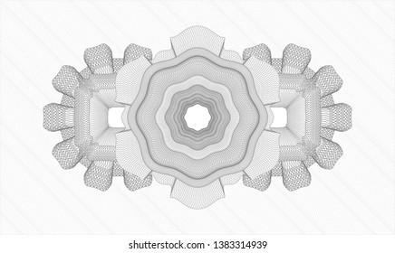 Grey rosette or money style emblem. Vector Illustration. Detailed.