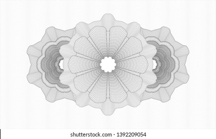 Grey rosette or money style emblem. Vector Illustration. Detailed.