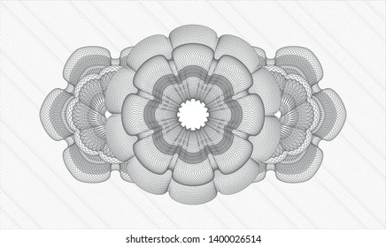 Grey rosette (money style emblem). Vector Illustration. Detailed.