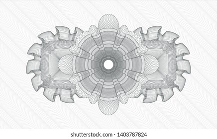 Grey rosette (money style emblem). Vector Illustration. Detailed.