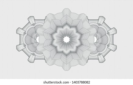 Grey rosette (money style emblem). Vector Illustration. Detailed.