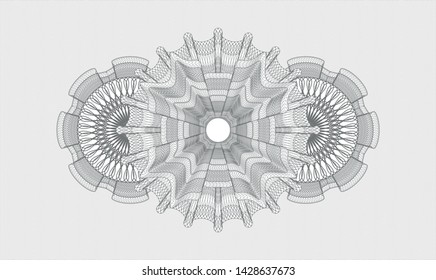 Grey rosette or money style emblem. Vector Illustration. Detailed.