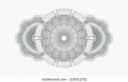 Grey rosette (money style emblem). Vector Illustration. Detailed.
