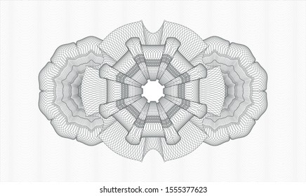 Grey rosette or money style emblem. Vector Illustration. Detailed.
