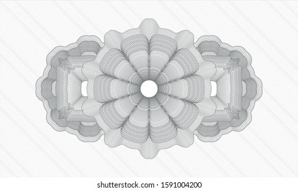 Grey rosette or money style emblem. Vector Illustration. Detailed.