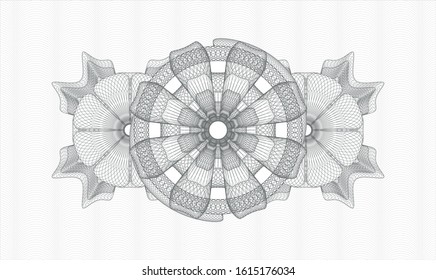 Grey rosette or money style emblem. Vector Illustration. Detailed.