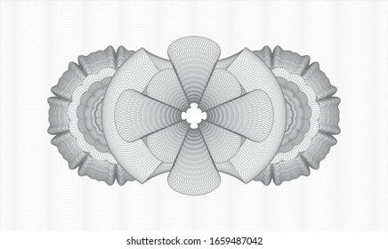 Grey rosette or money style emblem. Vector Illustration. Detailed.