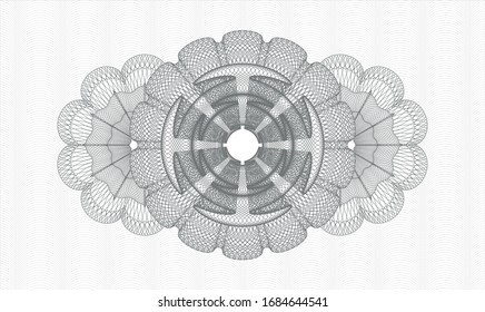 Graue Rosette oder Geldstil-Emblem. Vektorillustration Illustration. Detaillierte Angaben.