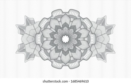Grey rosette (money style emblem). Vector Illustration. Detailed.