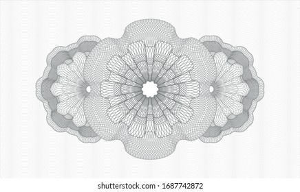 Grey rosette (money style emblem). Vector Illustration. Detailed.