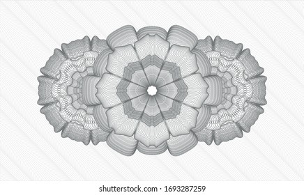Grey rosette (money style emblem). Vector Illustration. Detailed.