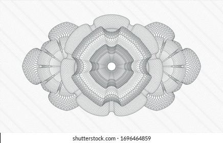 Grey rosette or money style emblem. Vector Illustration. Detailed.