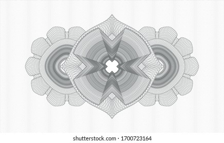 Grey rosette or money style emblem. Vector Illustration. Detailed.