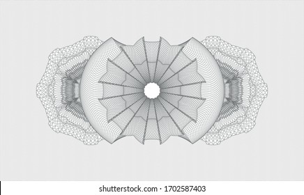 Emblema gris rosette o de estilo monetario. Ilustración vectorial. Detallado 