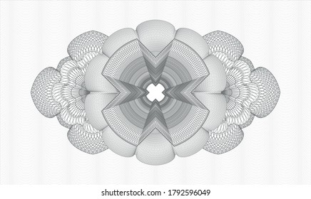 Grey rosette (money style emblem). Vector Illustration. Detailed 
