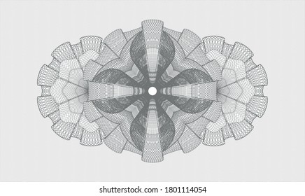 Grey rosette (money style emblem). Vector Illustration. Detailed 
