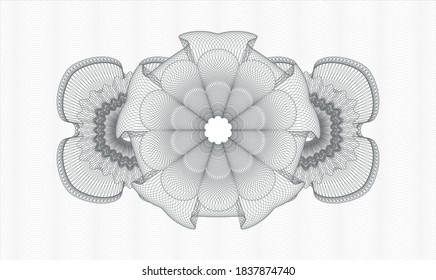 Grey rosette or money style emblem. Vector Illustration. Detailed 