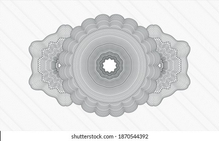 Grey rosette or money style emblem. Vector Illustration. Detailed 