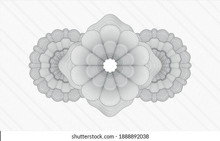 Grey rosette (money style emblem). Vector Illustration. Detailed 